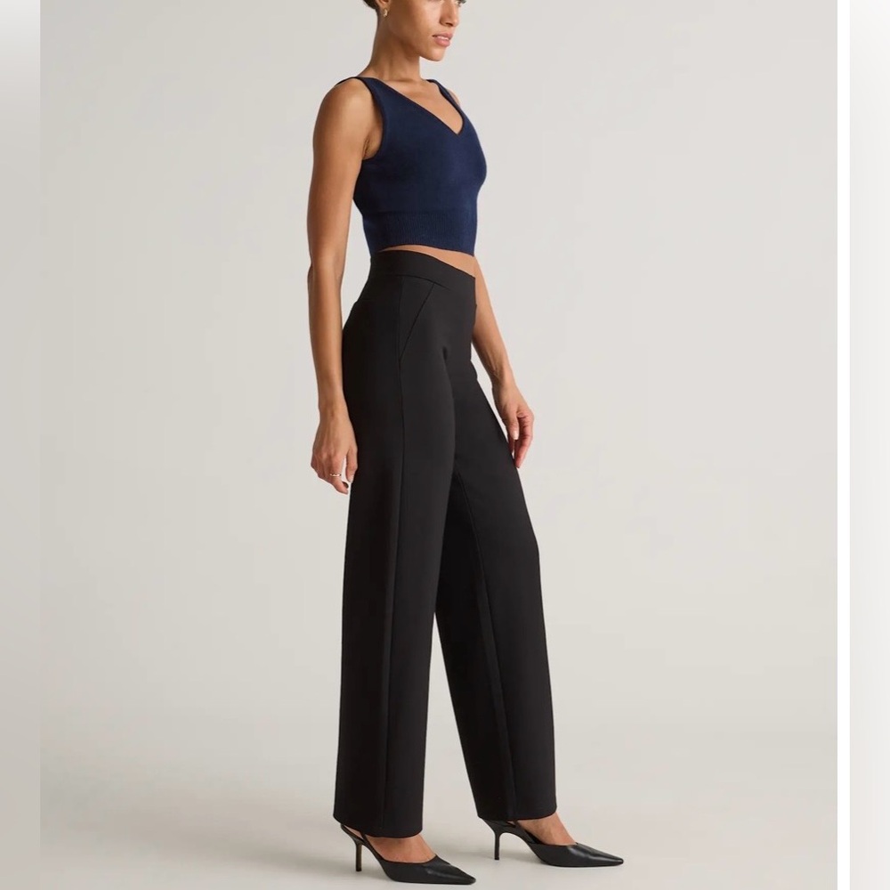 Quince Ultra-Stretch Ponte Wide Leg Pants